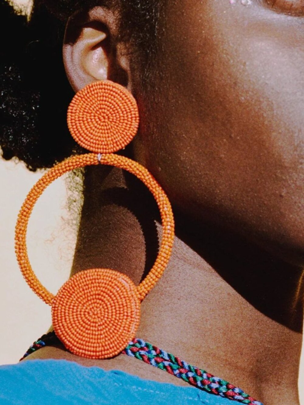 New Handcrafted Artisan Beaded Earrings "She's Too Bossy" in Orange 60% Off Sale